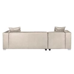 Loftscape Canapé d'angle Calli - Cuir synthétique gris - Méridienne à gauche (vue de face) -Meubles de salon Soldes ecksofa calli kunstleder grau longchair davorstehend links 394704