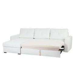 Fredriks Canapé d'angle Cavolo - Avec fonction couchage - Imitation cuir blanc - Méridienne montable à gauche ou à droite -Meubles de salon Soldes ecksofa cavolo mit schlaffunktion kunstleder weiss ottomane rechts links montierbar 1318491