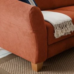 Ars Natura Canapé d'angle Cebu - Marron miel - Méridienne longue à droite (vue de face) - Avec réglage de la profondeur d'assise -Meubles de salon Soldes ecksofa cebu webstoff ottomane davorstehend rechts sitzvorzug mit sitztiefenverstellung honigbraun 4642808