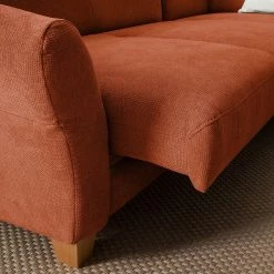 Ars Natura Canapé d'angle Cebu - Marron miel - Méridienne longue à droite (vue de face) - Avec réglage de la profondeur d'assise -Meubles de salon Soldes ecksofa cebu webstoff ottomane davorstehend rechts sitzvorzug mit sitztiefenverstellung honigbraun 4642828