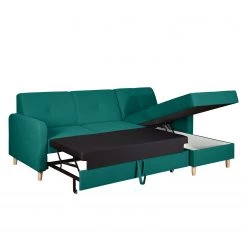 Mørteens Canapé d'angle convertible Clintwood - Tissu - Méridienne à monter à gauche ou à droite - Turquoise -Meubles de salon Soldes ecksofa clintwood mit schlaffunktion webstoff longchair beidseitig montierbar tuerkis 4514848