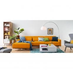 Fredriks Table basse Hilja - Blanc brillant -Meubles de salon Soldes ecksofa copperfield ii mit schlaffunktion webstoff longchair ottomane davorstehend links stoff zahira senfgelb 5167528