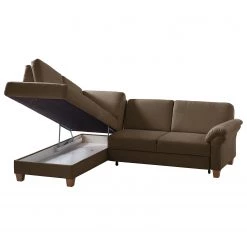 Ars Natura Canapé d'angle Davao - Microfibre -Meubles de salon Soldes ecksofa davao microfaser ottomane davorstehend links mit schlaffunktion kokosnuss braun 4796808