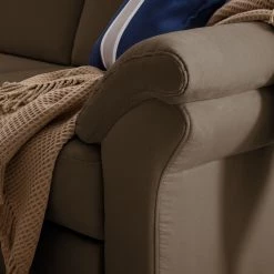 Ars Natura Canapé d'angle Davao - Microfibre -Meubles de salon Soldes ecksofa davao microfaser ottomane davorstehend links ohne schlaffunktion kokosnuss braun 4643396