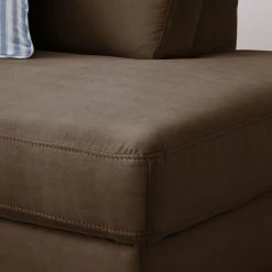 Ars Natura Canapé d'angle Davao - Marron - Méridienne longue à droite (vue de face) -Meubles de salon Soldes ecksofa davao microfaser ottomane davorstehend rechts ohne schlaffunktion braun 4643444