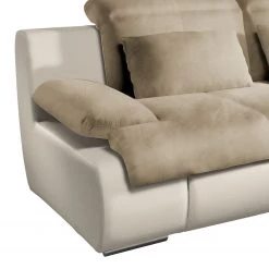 Cotta Canapé d'angle Delsbo (convertible) - Imitation cuir / Microfibre - Crème / Beige - Méridienne courte à droite (vue de face) -Meubles de salon Soldes ecksofa delsbo mit schlaffunktion kunstleder microfaser longchair davorstehend rechts beige 3511345