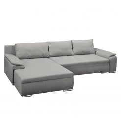 Fredriks Canapé d'angle Dengie (convertible) - Tissu structuré -Meubles de salon Soldes ecksofa dengie mit schlaffunktion strukturstoff longchair davorstehend links platin 5055296