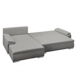Fredriks Canapé d'angle Dengie (convertible) - Tissu structuré -Meubles de salon Soldes ecksofa dengie mit schlaffunktion strukturstoff longchair davorstehend links platin 5055304