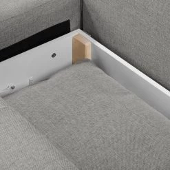 Fredriks Canapé d'angle Dengie (convertible) - Tissu structuré -Meubles de salon Soldes ecksofa dengie mit schlaffunktion strukturstoff longchair davorstehend links platin 5055328