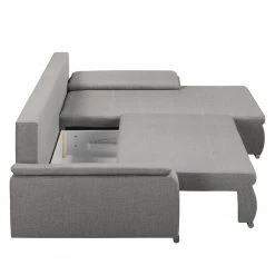 Fredriks Canapé d'angle Dengie (convertible) - Tissu structuré -Meubles de salon Soldes ecksofa dengie mit schlaffunktion strukturstoff longchair davorstehend rechts platin 5055620