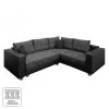Fredriks Canapé d'angle Dublin I (convertible) - Noir / Anthracite - Largeur : 254 cm -Meubles de salon Soldes ecksofa dublin mit schlaffunktion kunstleder schwarz strukturstoff grau 555745