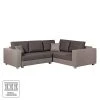 Fredriks Canapé d'angle Dublin I (convertible) - Taupe / Marron - Largeur : 254 cm -Meubles de salon Soldes ecksofa dublin mit schlaffunktion kunstleder taupe strukturstoff braun 555768