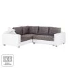 Fredriks Canapé d'angle Dublin I (convertible) - Blanc / Gris - Largeur : 254 cm -Meubles de salon Soldes ecksofa dublin mit schlaffunktion kunstleder weiss strukturstoff grau 555744