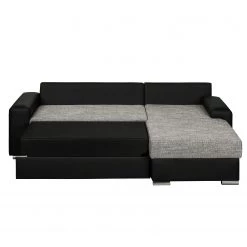 Fredriks Canapé d'angle Dulmen (convertible) - Imitation cuir / Tissu structuré - Méridienne à monter gauche ou droite - Noir / Gris -Meubles de salon Soldes ecksofa dulmen mit schlaffunktion beidseitig montierbar kunstleder strukturstoff schwarz grau 4962532