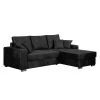 Ars manufacti Canapé d'angle Dulmen (convertible) - Noir 1 Ars manufacti Canapé d'angle Dulmen (convertible) - Noir -Meubles de salon Soldes ecksofa dulmen mit schlaffunktion samtstoff longchair beidseitig montierbar schwarz 1231766