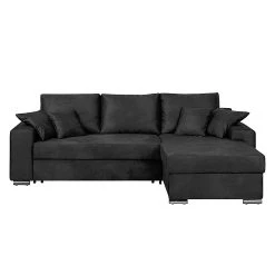 Ars manufacti Canapé d'angle Dulmen (convertible) - Noir -Meubles de salon Soldes ecksofa dulmen mit schlaffunktion samtstoff longchair beidseitig montierbar schwarz 1231806