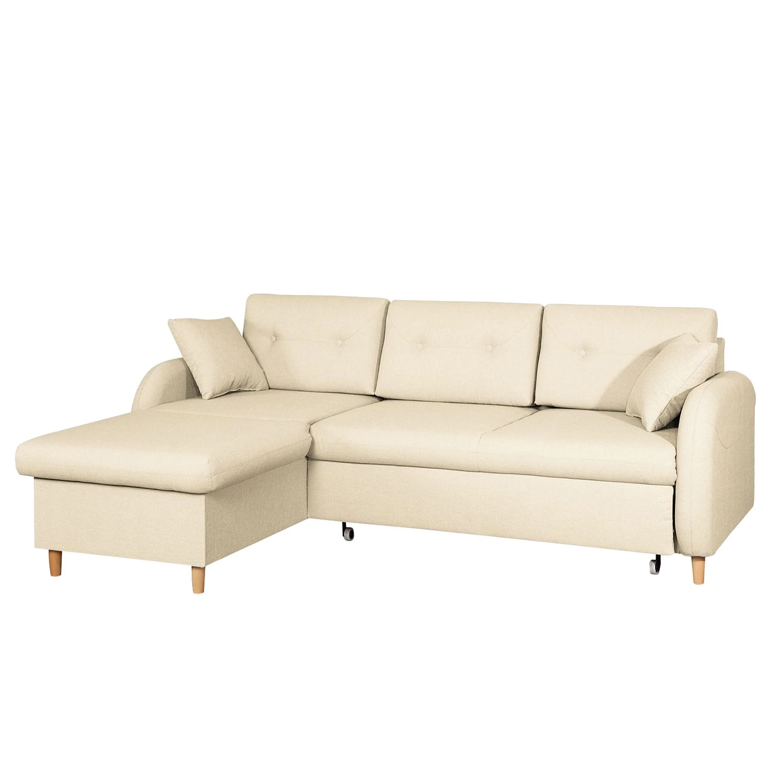 Mørteens Canapé d'angle convertible Eastville - Tissu - Méridienne à monter à gauche ou à droite - Beige clair - Coffre de lit - Fonction couchage 7 Mørteens Canapé d'angle convertible Eastville - Tissu - Méridienne à monter à gauche ou à droite - Beige clair - Coffre de lit - Fonction couchage – Image 5