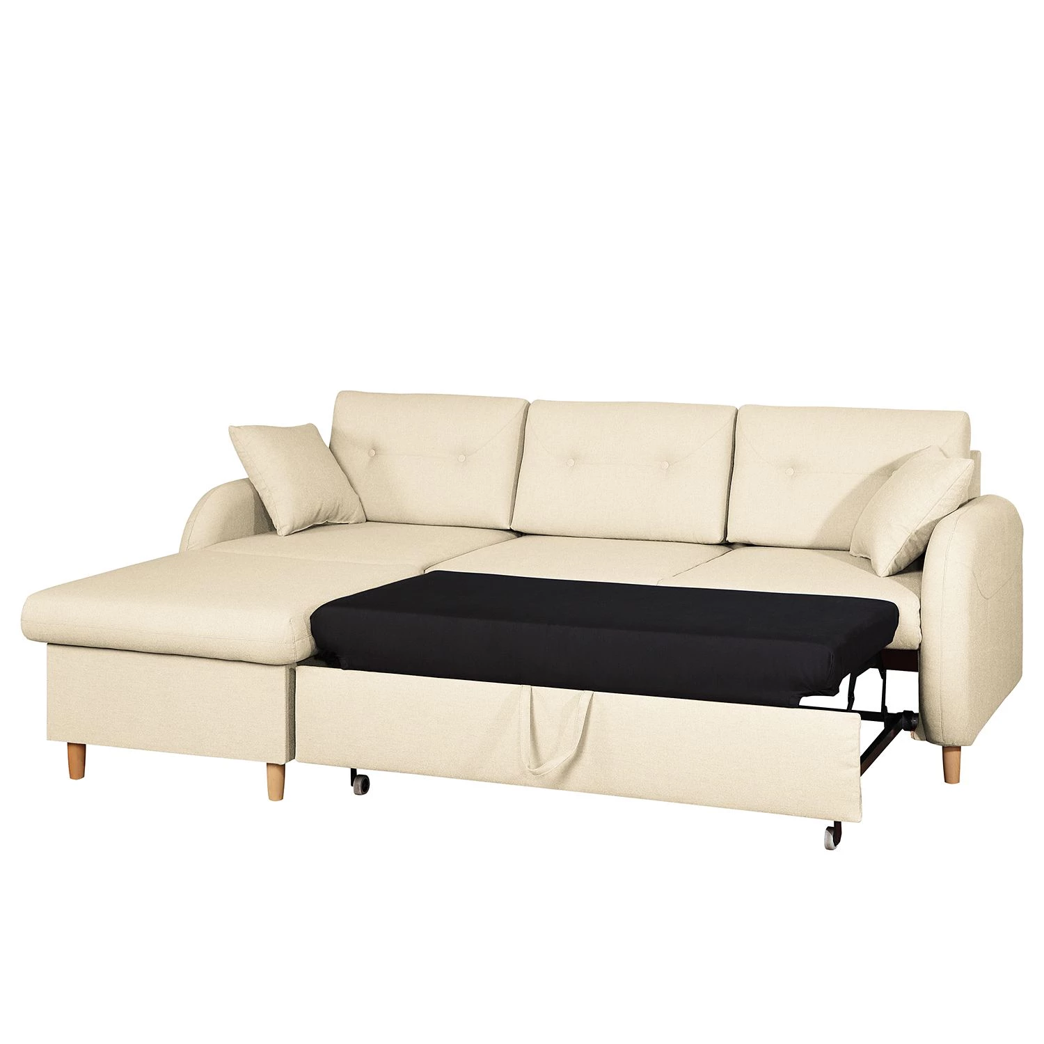 Mørteens Canapé d'angle convertible Eastville - Tissu - Méridienne à monter à gauche ou à droite - Beige clair - Coffre de lit - Fonction couchage 8 Mørteens Canapé d'angle convertible Eastville - Tissu - Méridienne à monter à gauche ou à droite - Beige clair - Coffre de lit - Fonction couchage – Image 6