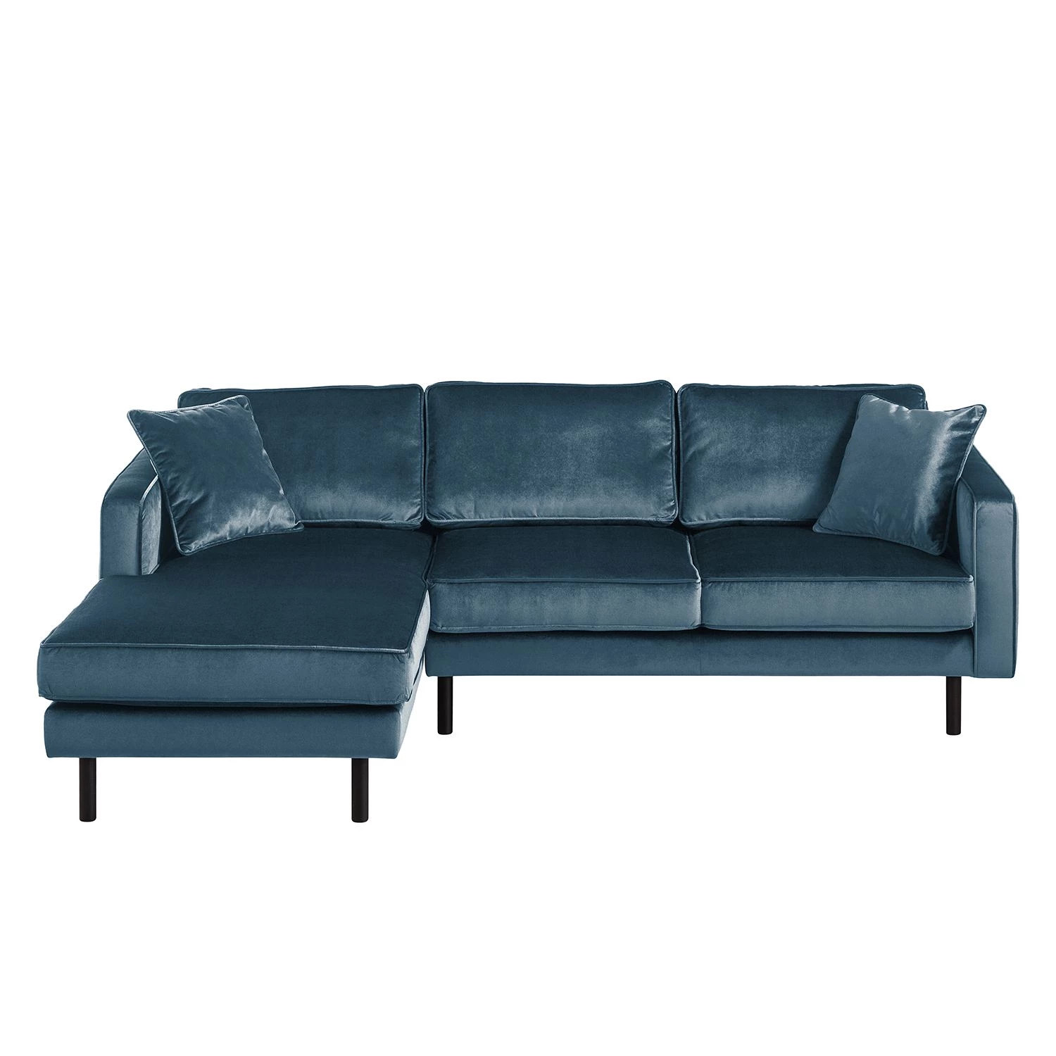 Eva Padberg Collection Canapé d'angle Edina - Bleu foncé - Méridienne courte à gauche (vue de face) - Sans repose-pieds 4 Eva Padberg Collection Canapé d'angle Edina - Bleu foncé - Méridienne courte à gauche (vue de face) - Sans repose-pieds – Image 2