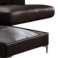 Cotta Canapé d'angle Eduardo II - Marron foncé - Méridienne courte à droite (vue de face) - Coffre de lit - Fonction couchage -Meubles de salon Soldes ecksofa eduardo ii echtleder longchair ottomane davorstehend rechts mit schlaffunktion dunkelbraun 5152484