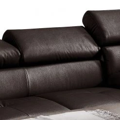 Cotta Canapé d'angle Eduardo II - Marron foncé - Méridienne courte à droite (vue de face) - Coffre de lit - Fonction couchage -Meubles de salon Soldes ecksofa eduardo ii echtleder longchair ottomane davorstehend rechts mit schlaffunktion dunkelbraun 5152488