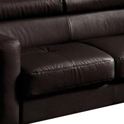 Cotta Canapé d'angle Eduardo II - Marron foncé - Méridienne courte à droite (vue de face) - Coffre de lit - Fonction couchage -Meubles de salon Soldes ecksofa eduardo ii echtleder longchair ottomane davorstehend rechts ohne schlaffunktion dunkelbraun 5152436