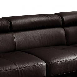 Cotta Canapé d'angle Eduardo II - Marron foncé - Méridienne courte à droite (vue de face) - Coffre de lit - Fonction couchage -Meubles de salon Soldes ecksofa eduardo ii echtleder longchair ottomane davorstehend rechts ohne schlaffunktion dunkelbraun 5152440