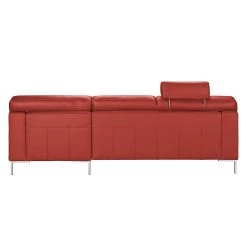 Ars manufacti Canapé d'angle Parlin - Rouge - Méridienne courte à droite (vue de face) - Avec appui-tête -Meubles de salon Soldes ecksofa essos echtleder longchair davorstehend rechts mit kopfstuetze kaminrot 1602074