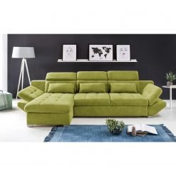 Fredriks Canapé d'angle Estoi - Méridienne courte à gauche (vue de face) - Accoudoir réglable -Meubles de salon Soldes ecksofa estoi microfaser pistaziengruen ottomane davorstehend links ohne schlaffunktion 4919364