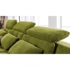 Fredriks Canapé d'angle Estoi - Méridienne courte à gauche (vue de face) - Accoudoir réglable -Meubles de salon Soldes ecksofa estoi microfaser pistaziengruen ottomane davorstehend links ohne schlaffunktion 4919372