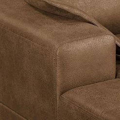 Ars manufacti Canapé d'angle Flesk - Marron clair - Méridienne longue à gauche (vue de face) - Sans repose-pieds 30 Ars manufacti Canapé d'angle Flesk - Marron clair - Méridienne longue à gauche (vue de face) - Sans repose-pieds -Meubles de salon Soldes ecksofa flesk microfaser ohne hocker hellbraun 4284088