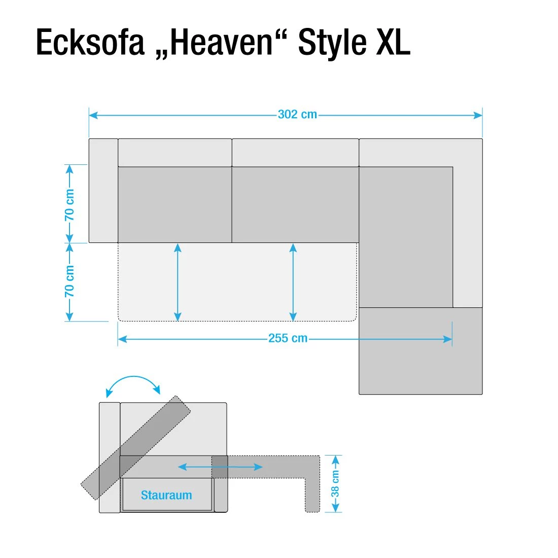Tom Tailor Canapé d'angle Heaven Colors Style XL - Tissu TCU : 1 warm beige - Méridienne courte à droite (vue de face) - Sans fonction 7 Tom Tailor Canapé d'angle Heaven Colors Style XL - Tissu TCU : 1 warm beige - Méridienne courte à droite (vue de face) - Sans fonction – Image 5