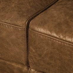 Ars manufacti Canapé d'angle Horley I Cuir véritable - Marron - Méridienne courte à gauche (vue de face) -Meubles de salon Soldes ecksofa horley echtleder longchair davorstehend links cognac 4463640