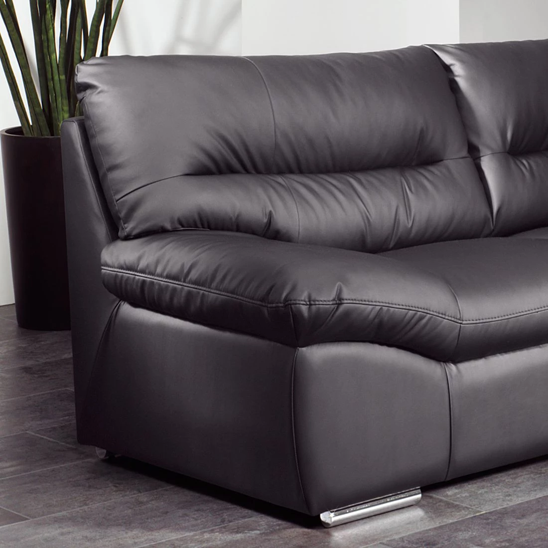 Cotta Canapé d'anle Howard (convertible) - Cuir synthétique noir - Fonction couchage à droite (vue de face) 7 Cotta Canapé d'anle Howard (convertible) - Cuir synthétique noir - Fonction couchage à droite (vue de face) – Image 5