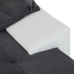 Mooved Canapé d'angle Huelva (convertible) - Blanc / Gris - Méridienne courte à droite (vue de face) -Meubles de salon Soldes ecksofa huelva mit schlaffunktion kunstleder weiss longchair davorstehend rechts 276576