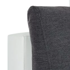 Mooved Canapé d'angle Huelva (convertible) - Blanc / Gris - Méridienne courte à droite (vue de face) -Meubles de salon Soldes ecksofa huelva mit schlaffunktion kunstleder weiss longchair davorstehend rechts 276577