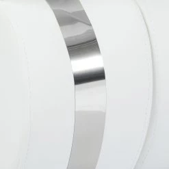 Mooved Canapé d'angle Huelva (convertible) - Blanc / Gris - Méridienne courte à droite (vue de face) -Meubles de salon Soldes ecksofa huelva mit schlaffunktion kunstleder weiss longchair davorstehend rechts 276578