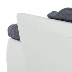 Mooved Canapé d'angle Huelva (convertible) - Blanc / Gris - Méridienne courte à droite (vue de face) -Meubles de salon Soldes ecksofa huelva mit schlaffunktion kunstleder weiss longchair davorstehend rechts 276581