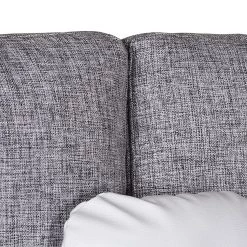 Roomscape Canapé d'angle Ilona (convertible) - Méridienne courte à gauche (vue de face) -Meubles de salon Soldes ecksofa ilona mit schlaffunktion kunstleder weiss webstoff grau ottomane davorstehend links 382954