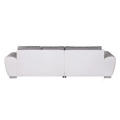 Roomscape Canapé d'angle Ilona (convertible) - Méridienne courte à gauche (vue de face) -Meubles de salon Soldes ecksofa ilona mit schlaffunktion kunstleder weiss webstoff grau ottomane davorstehend links 382956