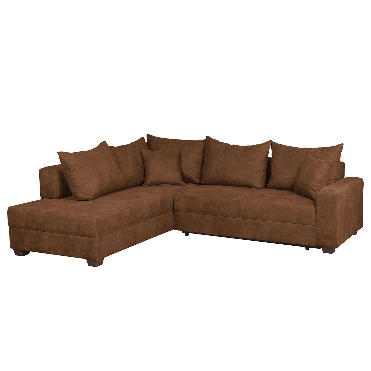 Loftscape Canapé d'angle Inywa - Convertible / montable des deux côtés - Aspect cuir antique - Microfibre Priya: Cognac - Avec fonction couchage 3 Loftscape Canapé d'angle Inywa - Convertible / montable des deux côtés - Aspect cuir antique - Microfibre Priya: Cognac - Avec fonction couchage