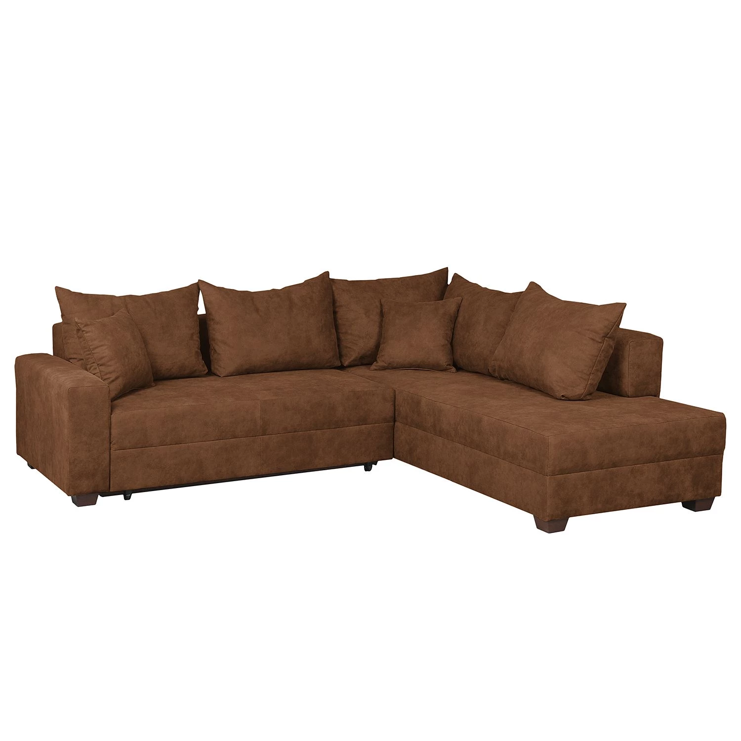 Loftscape Canapé d'angle Inywa - Convertible / montable des deux côtés - Aspect cuir antique - Microfibre Priya: Cognac - Avec fonction couchage 6 Loftscape Canapé d'angle Inywa - Convertible / montable des deux côtés - Aspect cuir antique - Microfibre Priya: Cognac - Avec fonction couchage – Image 4