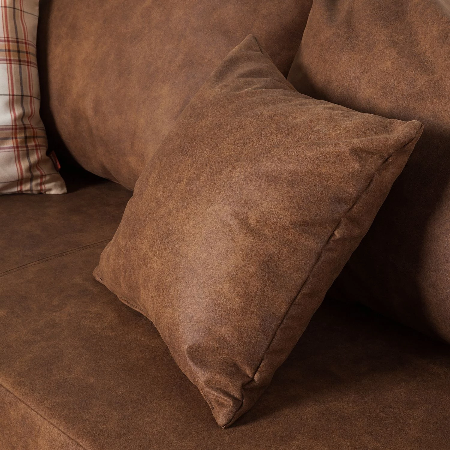 Loftscape Canapé d'angle Inywa - Convertible / montable des deux côtés - Aspect cuir antique - Microfibre Priya: Cognac - Avec fonction couchage 15 Loftscape Canapé d'angle Inywa - Convertible / montable des deux côtés - Aspect cuir antique - Microfibre Priya: Cognac - Avec fonction couchage – Image 13