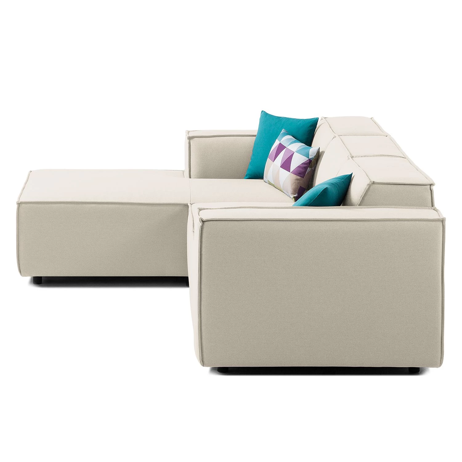 Canapé d'angle Kinx I - Tissu Osta: Blanc vieilli - Méridienne courte à gauche (vue de face) - Sans fonction 8 Canapé d'angle Kinx I - Tissu Osta: Blanc vieilli - Méridienne courte à gauche (vue de face) - Sans fonction – Image 6