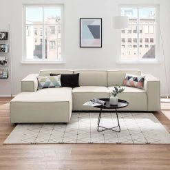 Canapé d'angle Kinx I - Tissu Osta: Blanc vieilli - Méridienne courte à gauche (vue de face) - Sans fonction 18 Canapé d'angle Kinx I - Tissu Osta: Blanc vieilli - Méridienne courte à gauche (vue de face) - Sans fonction -Meubles de salon Soldes ecksofa kinx i webstoff longchair davorstehend links stoff osta altweiss 4648208