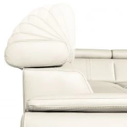 Loftscape Canapé d'angle Olival III - Blanc vieilli - Fonction lit à gauche (vue de face) -Meubles de salon Soldes ecksofa lauro mit schlaffunktion echtleder schlaffunktion davorstehend links altweiss 4195868