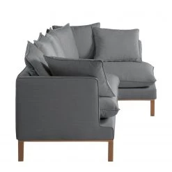 Eva Padberg Collection Canapé d'angle Lavina - Tissu Moretey : Gris - Méridienne longue à droite (vue de face) -Meubles de salon Soldes ecksofa lavina webstoff ottomane davorstehend rechts grau 4721372