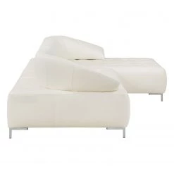 Fredriks Canapé d'angle Lyneal Cuir véritable - Blanc - Méridienne longue à droite (vue de face) -Meubles de salon Soldes ecksofa lyneal echtleder ottomane davorstehend rechts weiss 4270568