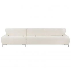 Fredriks Canapé d'angle Lyneal Cuir véritable - Blanc - Méridienne longue à droite (vue de face) -Meubles de salon Soldes ecksofa lyneal echtleder ottomane davorstehend rechts weiss 4270580