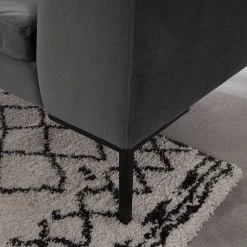 Studio Copenhagen Canapé d’angle Madison III - Velours Shyla: Vert de gris - Angle à gauche (vu de face) -Meubles de salon Soldes ecksofa madison iii samt 3 sitzer davorstehend links stoff shyla rauchgruen 5169784